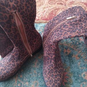 Leopard Print Over the Knee Boots